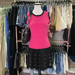 Notations Bright Fuchsia Tank with Black Trim